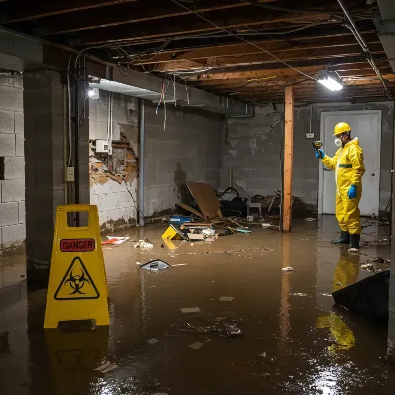 Flooded Basement Electrical Hazard in Deville, LA Property